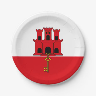 Assiettes En Carton Drapeau de Gibraltar