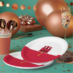 Assiettes En Carton Drapeau de Gibraltar