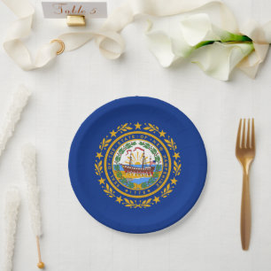 Assiettes En Carton Drapeau de Granite Stater, Drapeau du New Hampshir