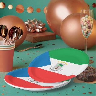 Assiettes En Carton Drapeau de Guinée équatoriale