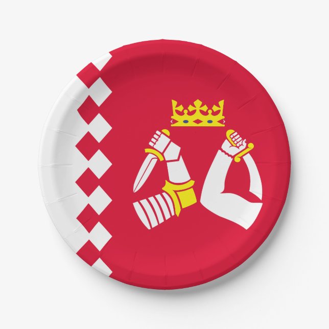 Assiettes En Carton Drapeau de Karelia Nord (Devant)