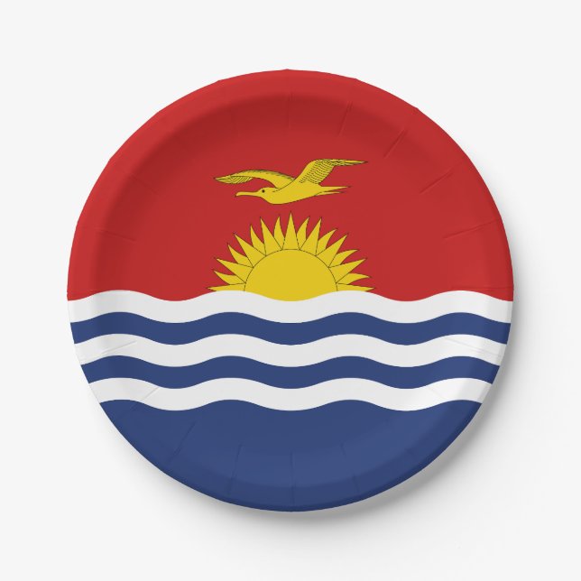 Assiettes En Carton Drapeau de Kiribati (Devant)