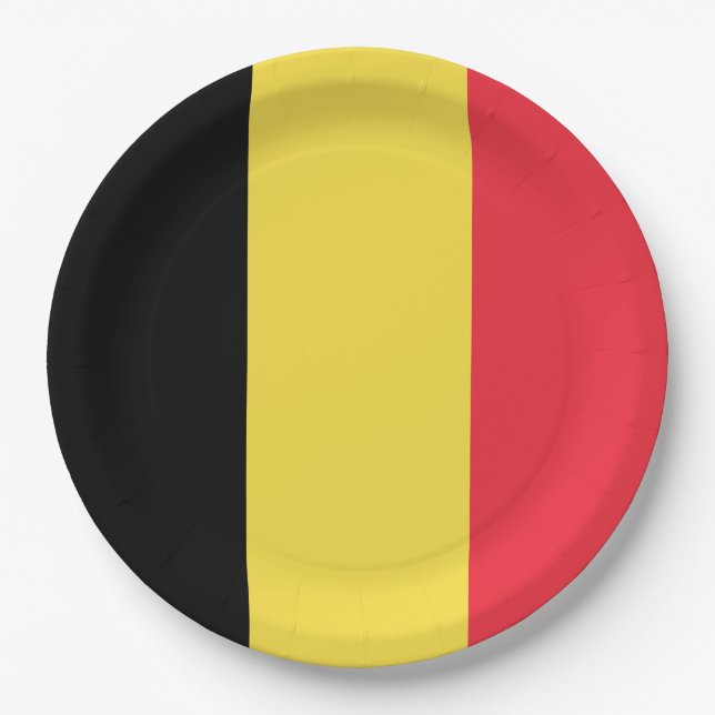 Assiettes En Carton Drapeau de la Belgique (Devant)
