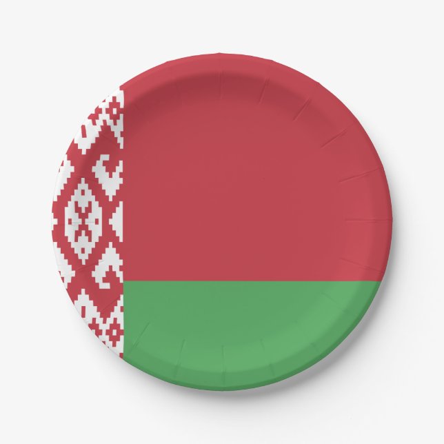 Assiettes En Carton Drapeau de la Biélorussie (Devant)