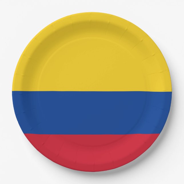Assiettes En Carton Drapeau de la Colombie (Devant)