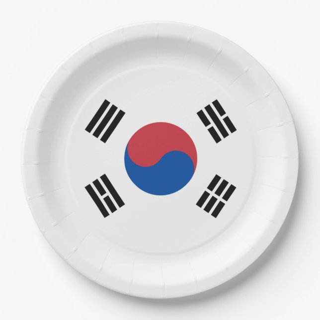 Assiettes En Carton Drapeau de la Corée du Sud (ROK) (Devant)