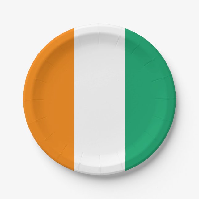 Assiettes En Carton Drapeau de la Côte d'Ivoire (Devant)