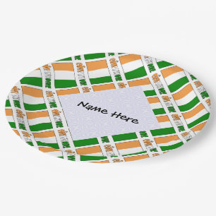 Assiettes En Carton Drapeau de la Côte d'Ivoire en mosaïque personnali