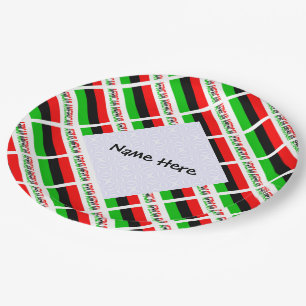 Assiettes En Carton Drapeau de la diaspora afro-américaine personnalis