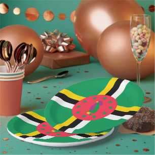 Assiettes En Carton Drapeau de la Dominique