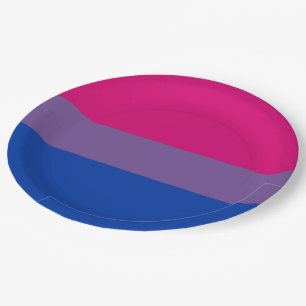 Assiettes En Carton Drapeau de la fierté bisexuelle