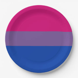 Assiettes En Carton Drapeau de la fierté bisexuelle
