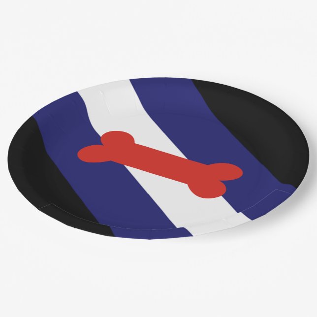Assiettes En Carton Drapeau de la fierté de jeu de chiot (Angle)