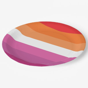 Assiettes En Carton Drapeau de la fierté lesbienne