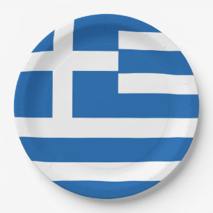 Assiettes En Carton Drapeau de la Grèce
