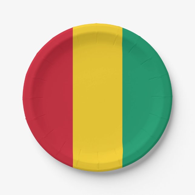 Assiettes En Carton Drapeau de la Guinée (Devant)
