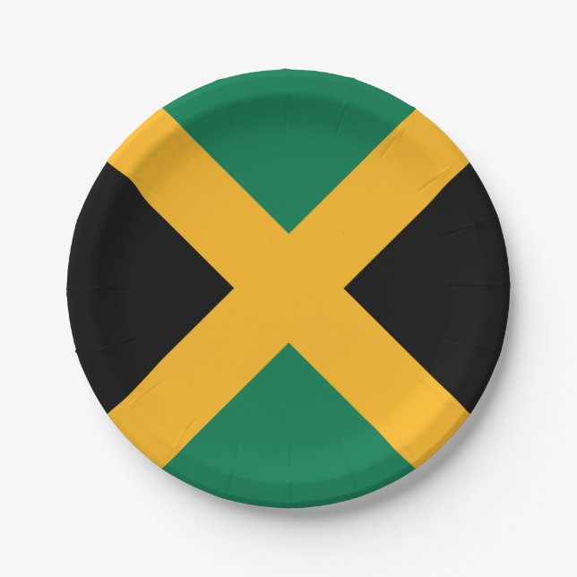 Assiettes En Carton Drapeau de la Jamaïque (Devant)