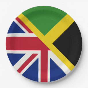 Assiettes En Carton Drapeau de la Jamaïque Drapeau de la moitié Jama
