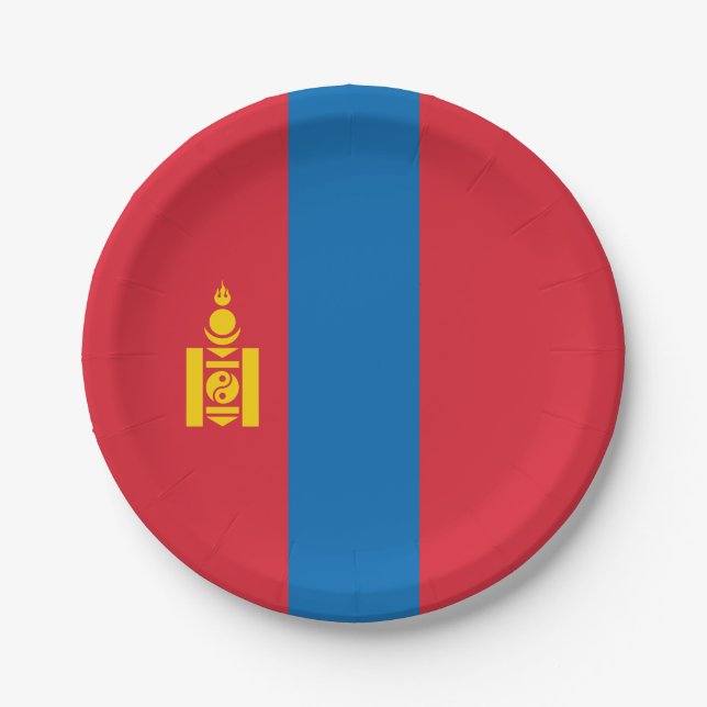 Assiettes En Carton Drapeau de la Mongolie (Devant)