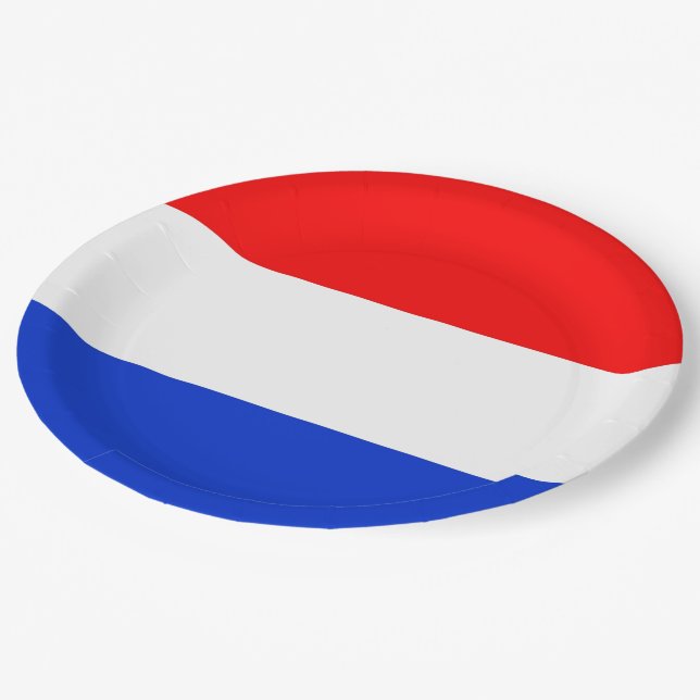 Assiettes En Carton Drapeau de la plaque Pays-Bas (Angle)