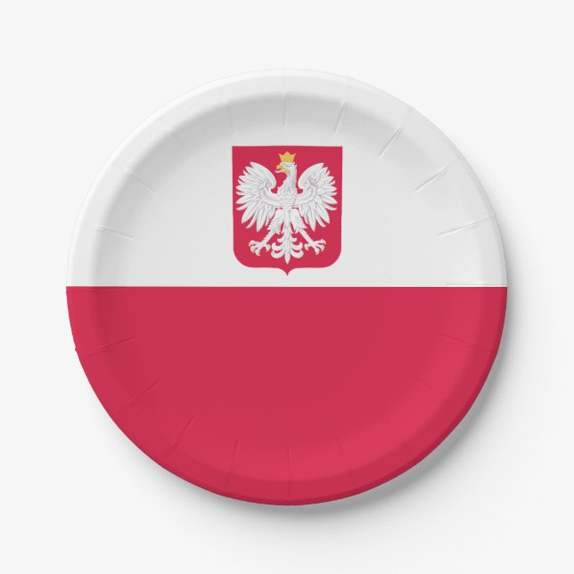 Assiettes En Carton Drapeau de la Pologne (Devant)
