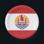 Assiettes En Carton Drapeau de la Polynésie française<br><div class="desc">Drapeau patriotique de Polynésie française.</div>