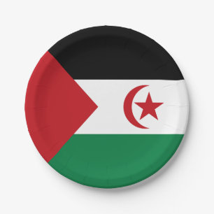 Assiettes En Carton Drapeau de la République arabe sahraouie démocrati