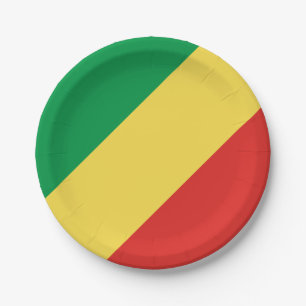 Assiettes En Carton Drapeau de la République du Congo