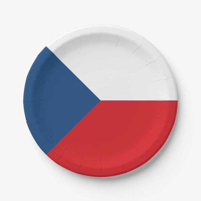 Assiettes En Carton Drapeau de la République tchèque (Devant)