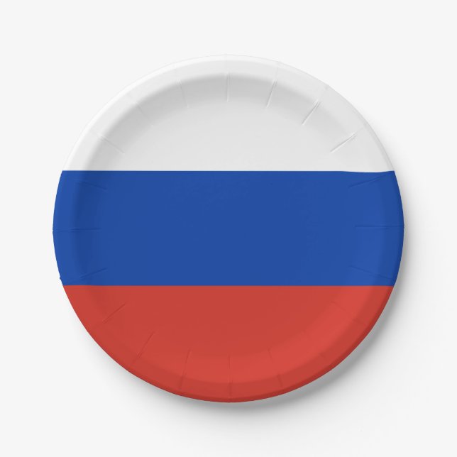 Assiettes En Carton Drapeau de la Russie (Devant)