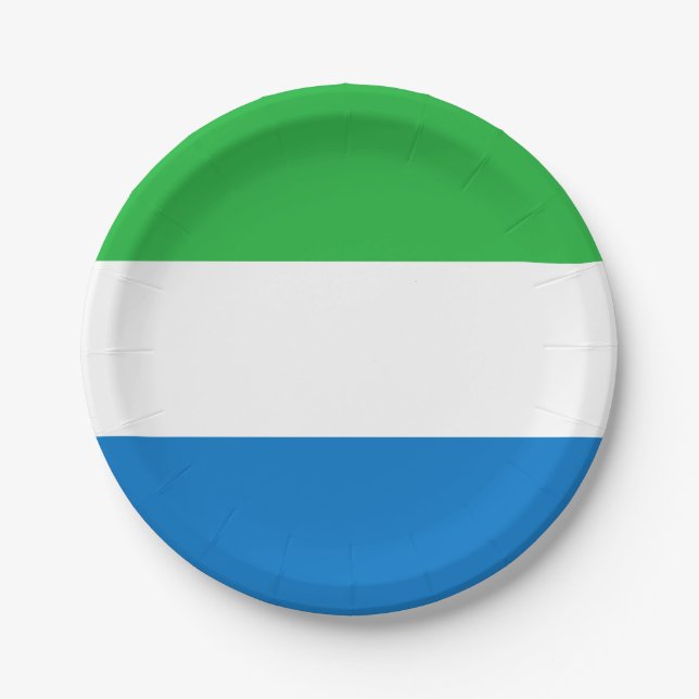 Assiettes En Carton Drapeau de la Sierra Leone (Devant)