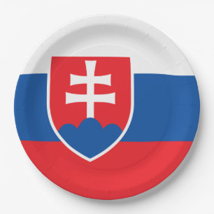 Assiettes En Carton Drapeau de la Slovaquie