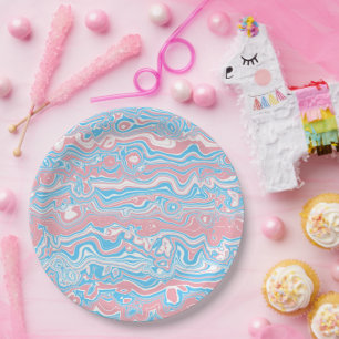Assiettes En Carton Drapeau de la Trans Pride Trippy Boho Super Wavy