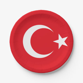 Assiettes En Carton Drapeau de la Turquie Plaques de papier
