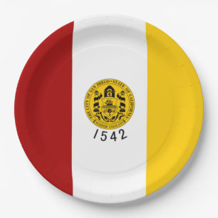 Assiettes En Carton Drapeau de la ville de San Diego (Californie)