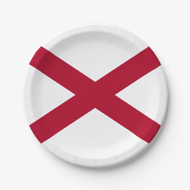 Assiettes En Carton Drapeau de l'Alabama (Devant)