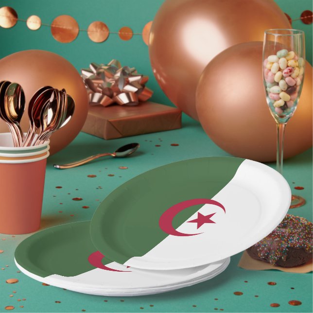 Assiettes En Carton Drapeau de l'Algérie (Multi)