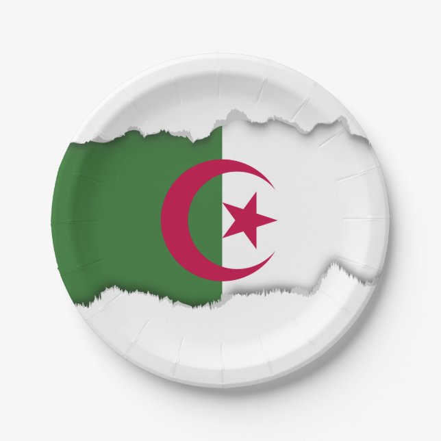 Assiettes En Carton Drapeau de l'Algérie (Devant)