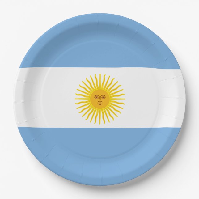 Assiettes En Carton Drapeau de l'Argentine (Devant)