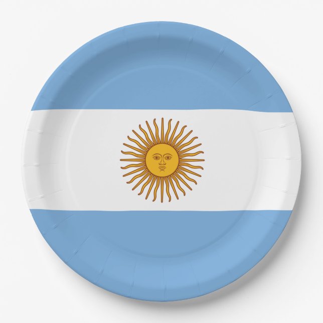 Assiettes En Carton Drapeau de l'Argentine (Devant)