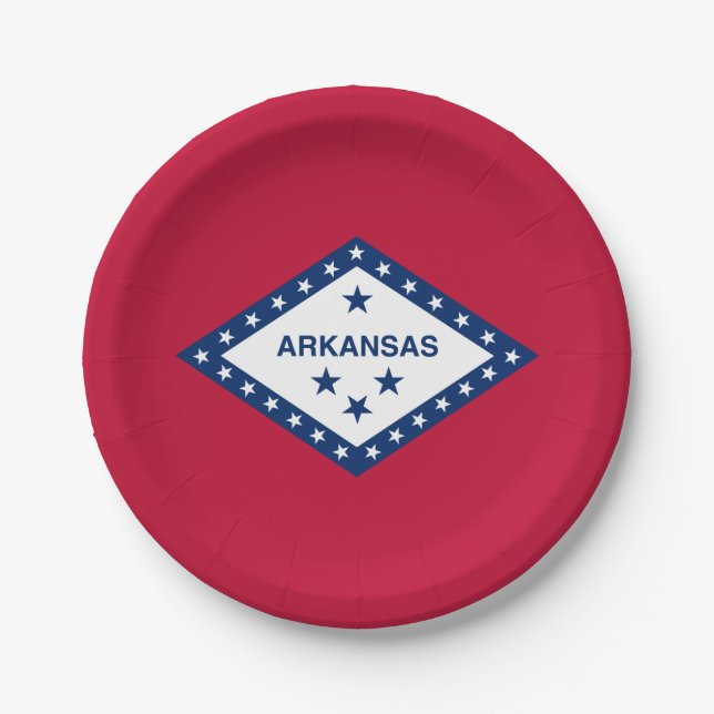 Assiettes En Carton Drapeau de l'Arkansas (Devant)