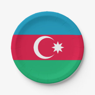 Assiettes En Carton Drapeau de l'Azerbaïdjan patriotique