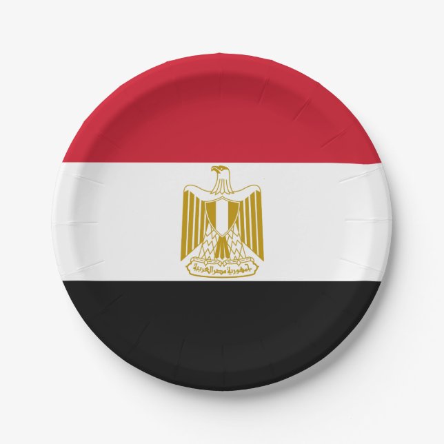Assiettes En Carton Drapeau de l'Égypte (Devant)
