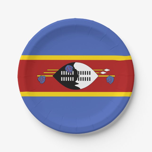 Assiettes En Carton Drapeau de l'Eswatini (Devant)