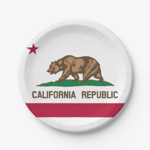 Assiettes En Carton Drapeau de l'État de Californie