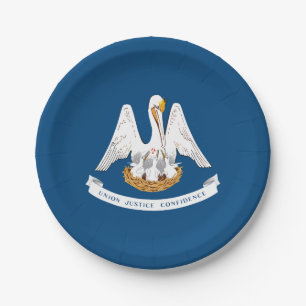 Assiettes En Carton Drapeau de l'État de Louisiane