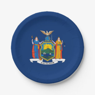 Assiettes En Carton Drapeau de l'État de New York