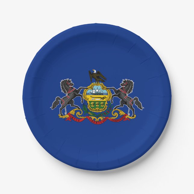 Assiettes En Carton Drapeau de l'État de Pennsylvanie (Devant)