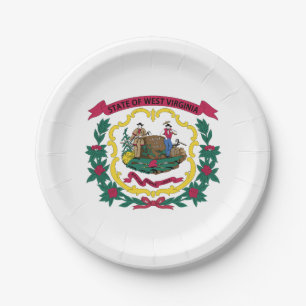 Assiettes En Carton Drapeau de l'État de Virginie occidentale