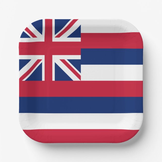 Assiettes En Carton Drapeau de l'État d'Hawaii (Recto)
